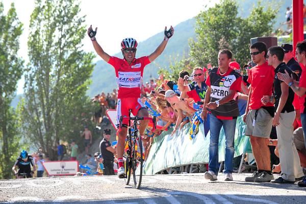 Joaquim Rodriguez (Katusha) celebates victory