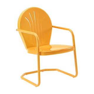 Crosley Furniture CO1001A-TG Griffith Retro Metal Outdoor Chair in orange