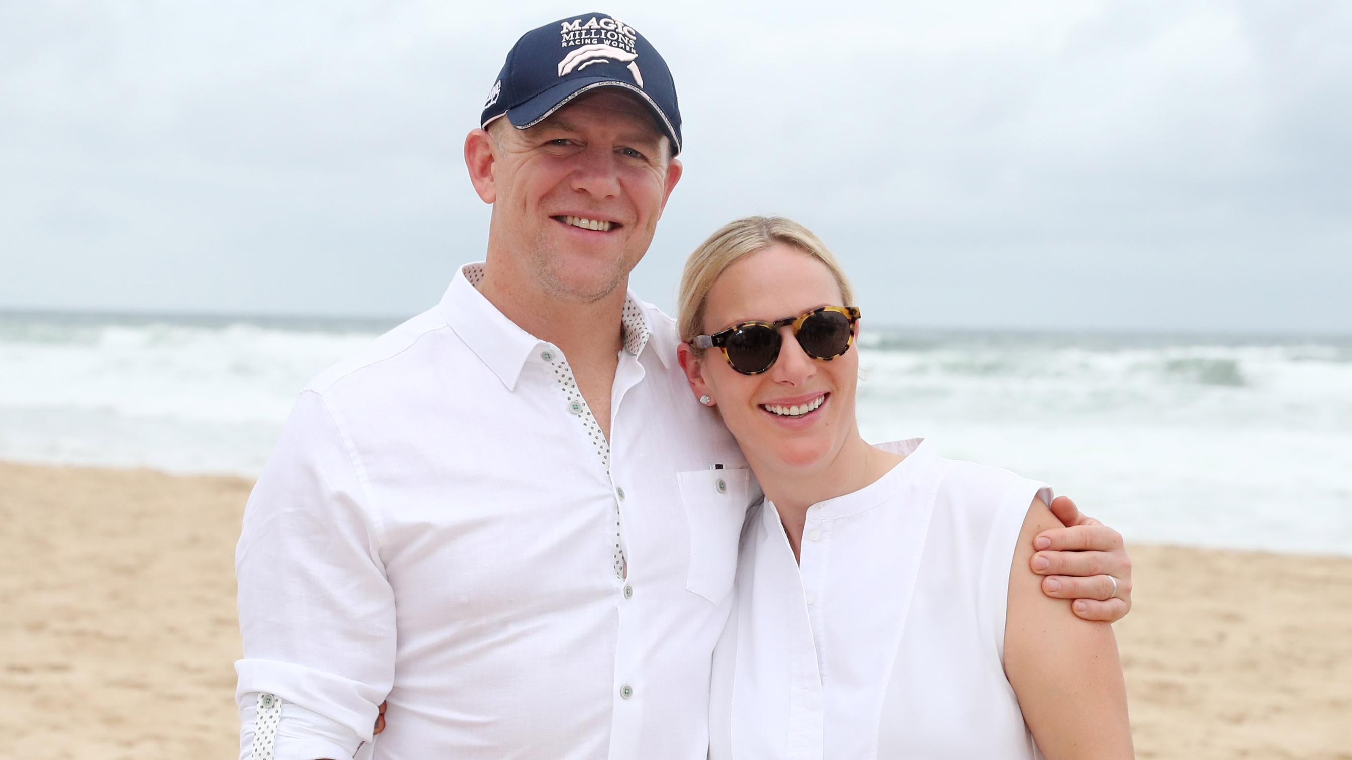 Zara and Mike Tindall attend the 2019 Magic Millions official draw at Surfers Paradise Foreshore