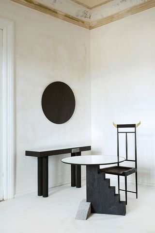 ’Staircase’ table, ’Stone Drawer’ console and ’Taurus’ chair