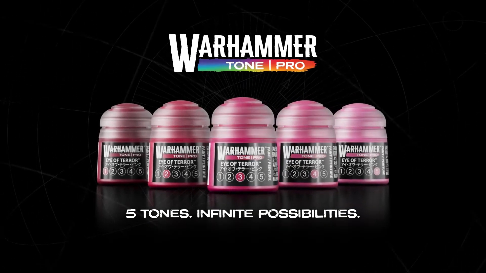 A series of paints under the Warhammer Tone Pro logo