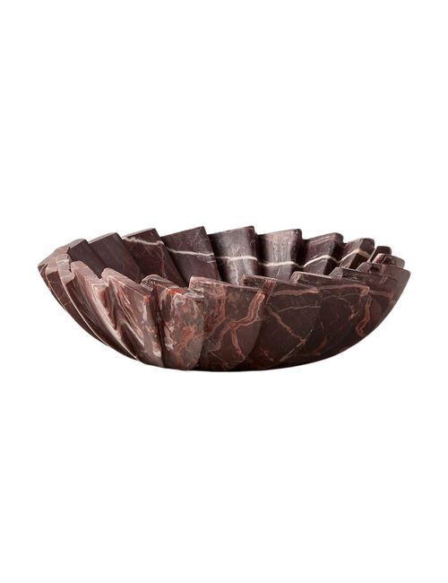 Blaide Stepped Fan Red Marble Decorative Bowl