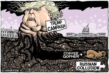 Political cartoon U.S. Trump Papadopoulos Russia collusion