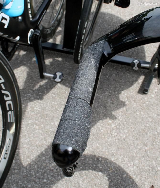 Grip tape for the cowhorns - great when it's wet, like it was today