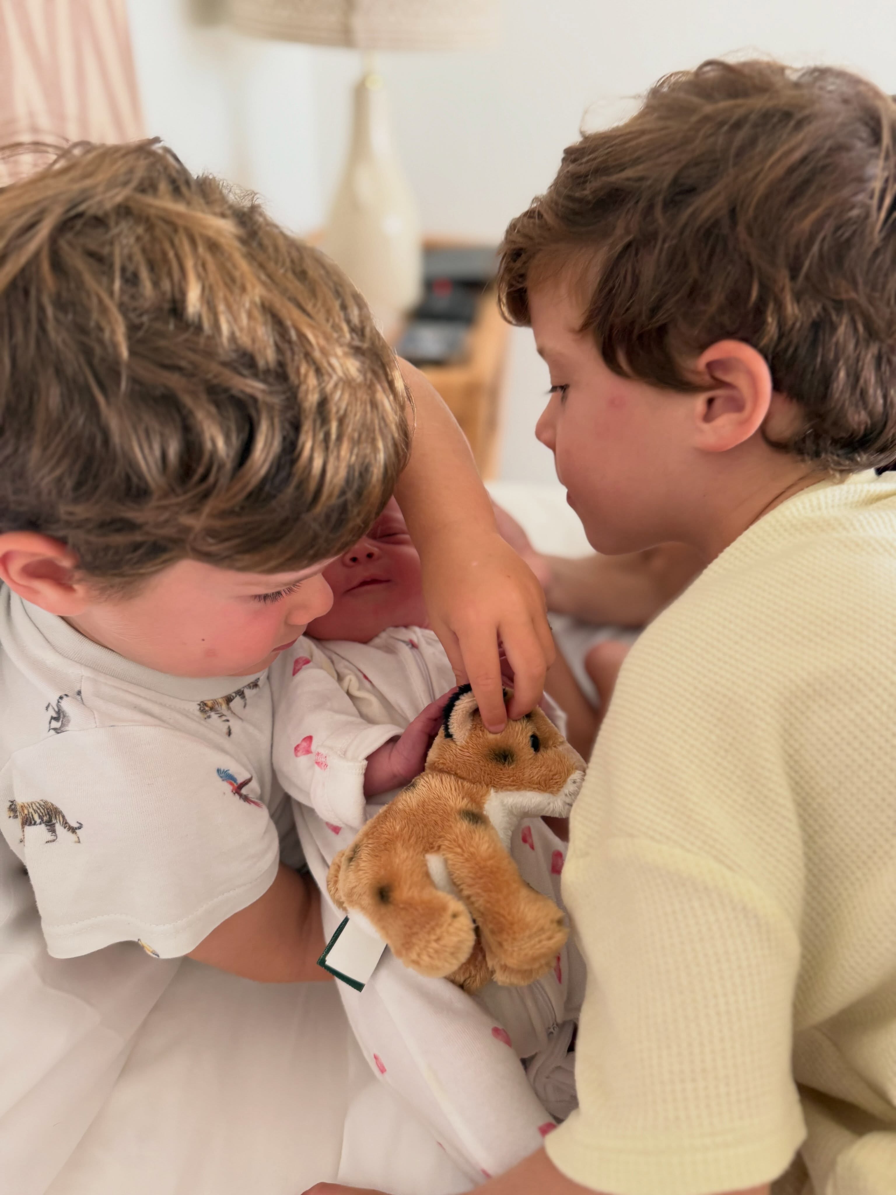 August and Ernest Brooksbank holding baby Adelaide