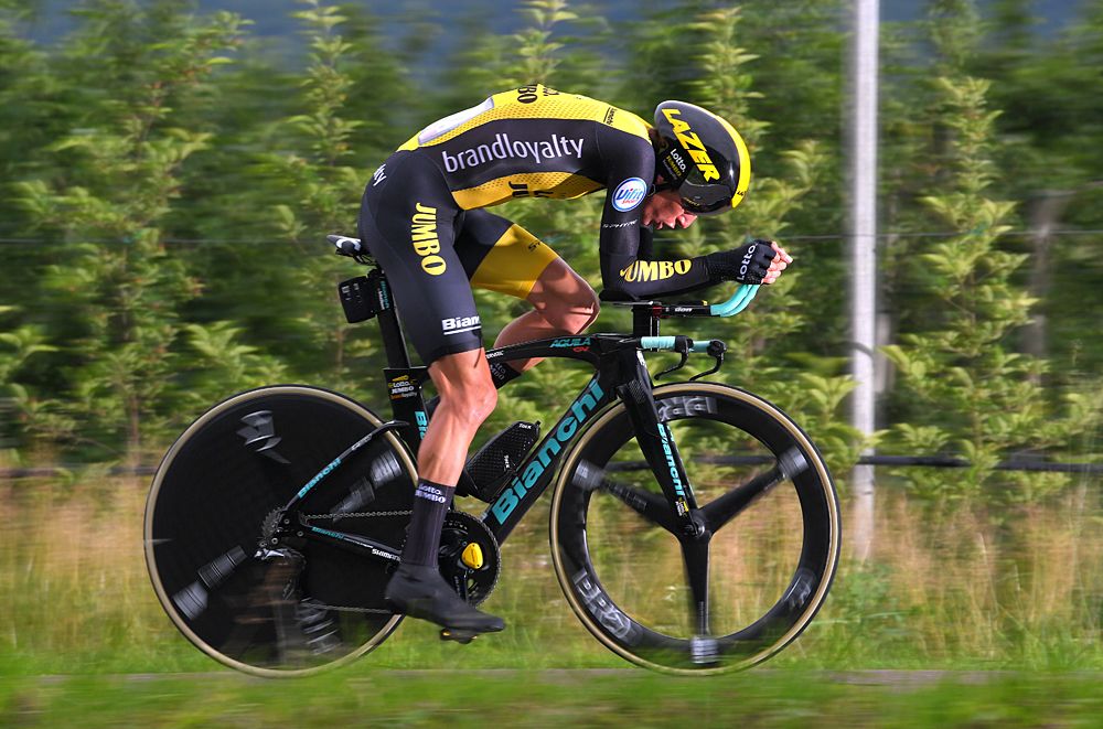 George Bennett (LottoNL-Jumbo) during the stage 16 time trial at the Giro d'Italia