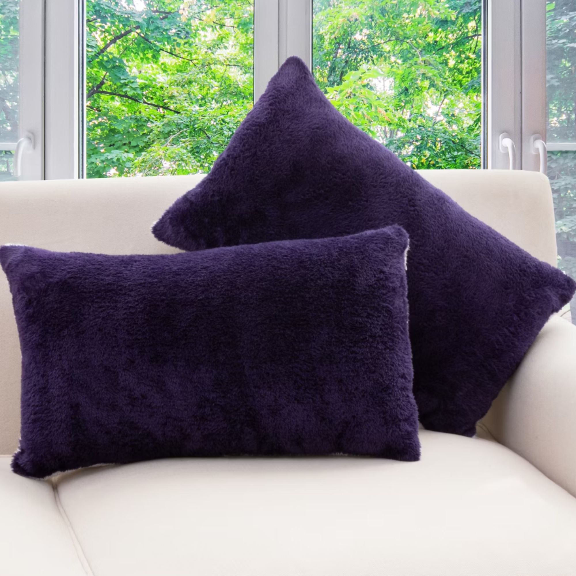 Cheer Collection Set of 2 Microfleece Throw Pillows