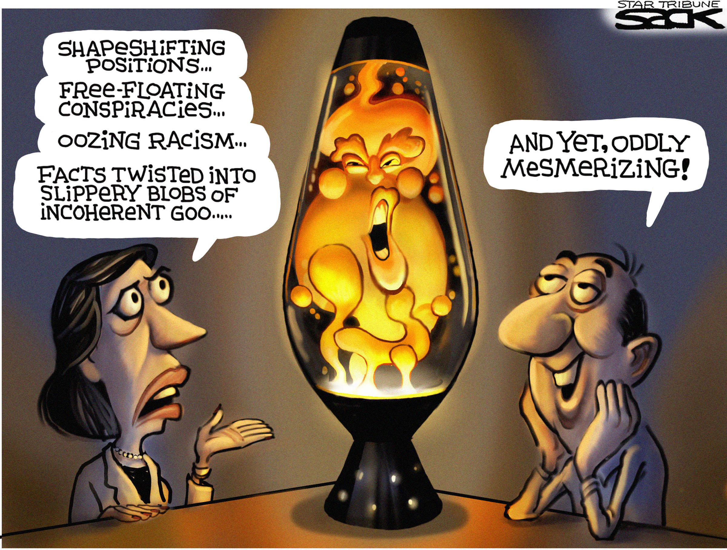 Political Cartoon U.S. Donald Trump Lava Lamp