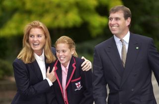 A young Princess Beatrice with her parents Prince Andrew and Sarah, Duchess of York