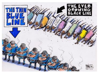 Editorial cartoon U.S. Ferguson police