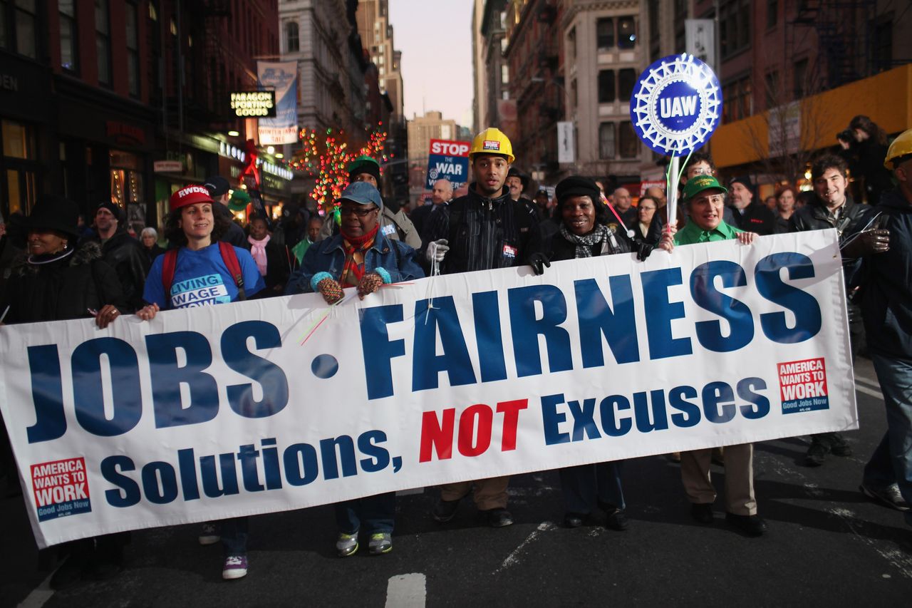 Worker protests.