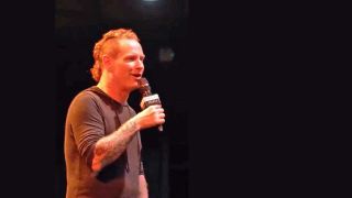 Corey Taylor addressing an audience 