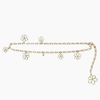 Maje Flower-embellished gold-tone brass chain belt