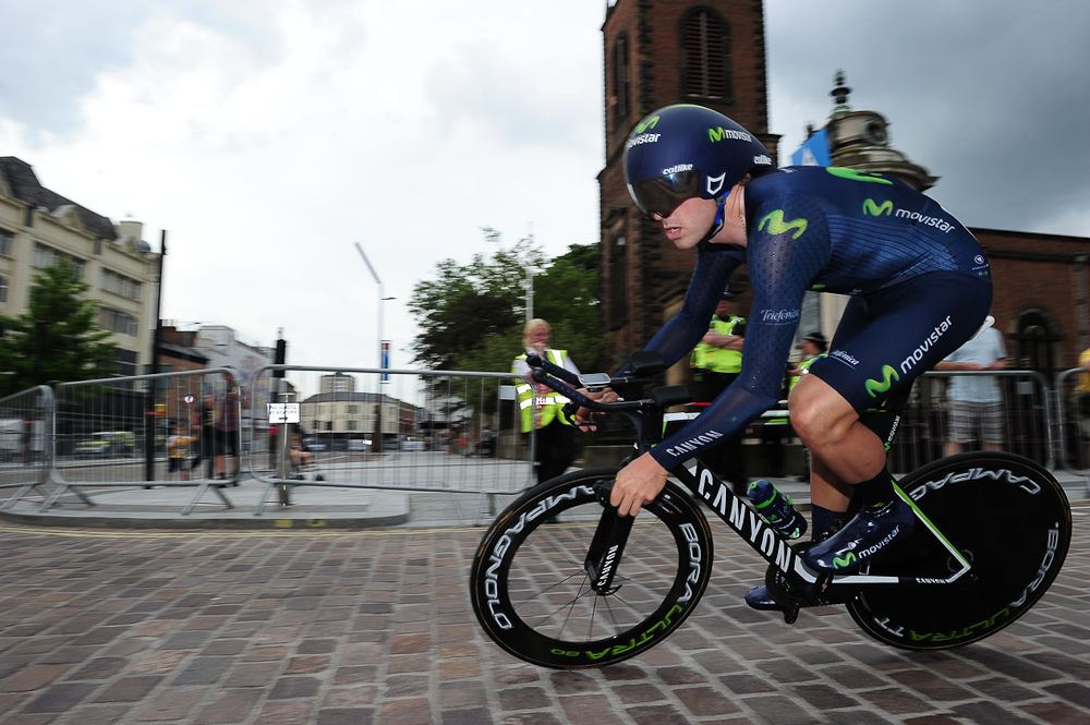 Alex Dowsett on his way to winning his fifth British time trial title