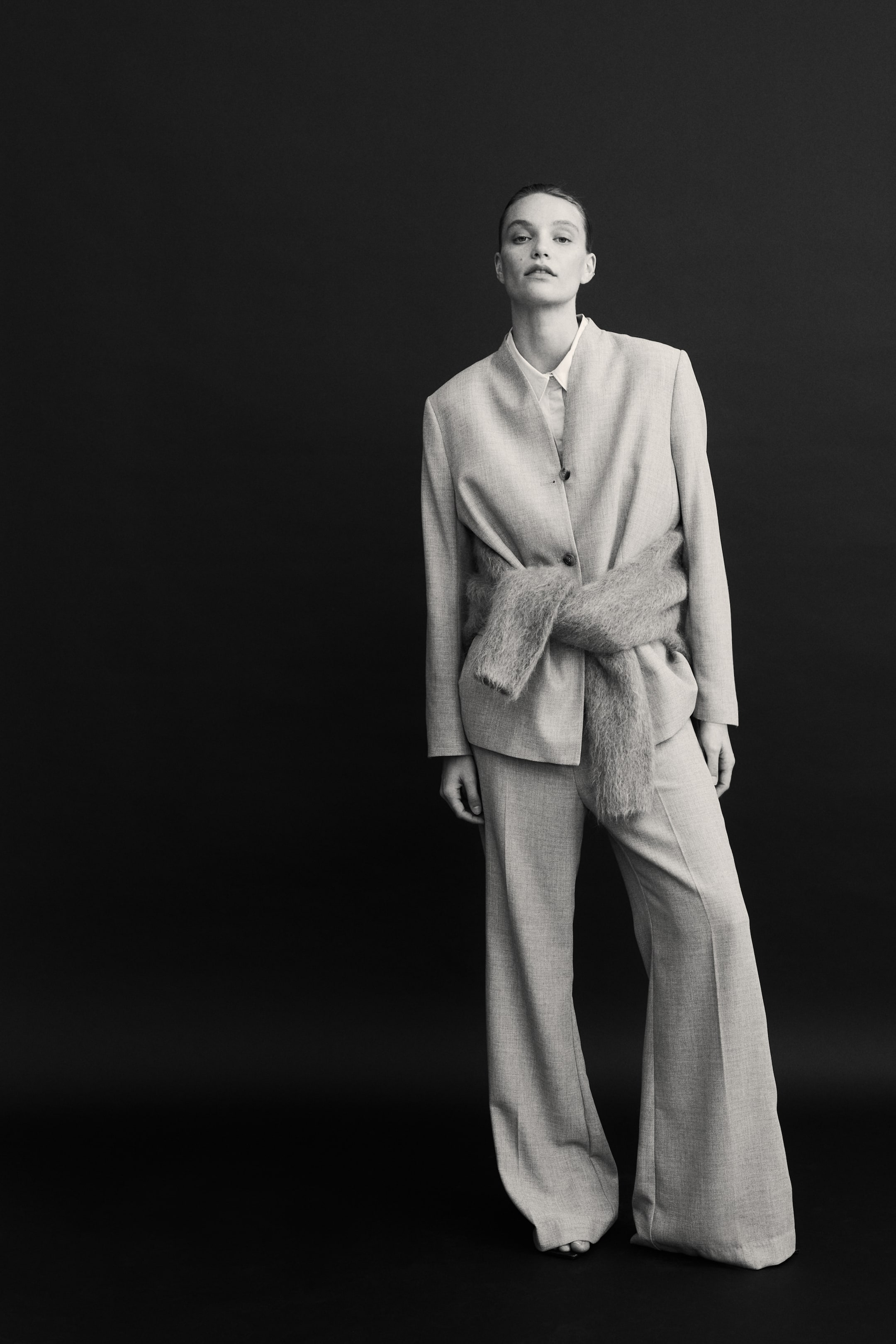 Flared Trousers - Beige