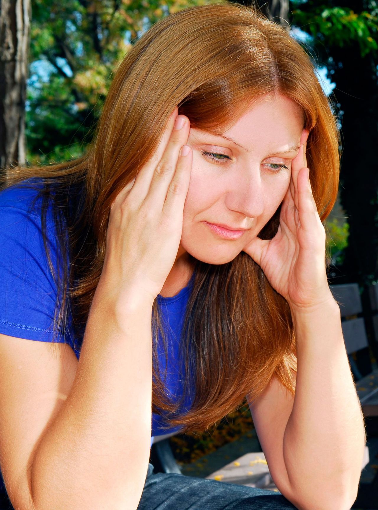 photo of stressed woman