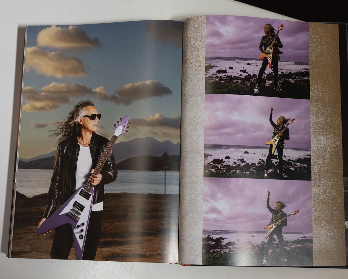 A photo spread from The Collection: Kirk Hammett, from Gibson Publishing