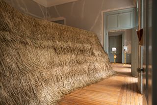 Straw installation at lisbon architecture exhibition