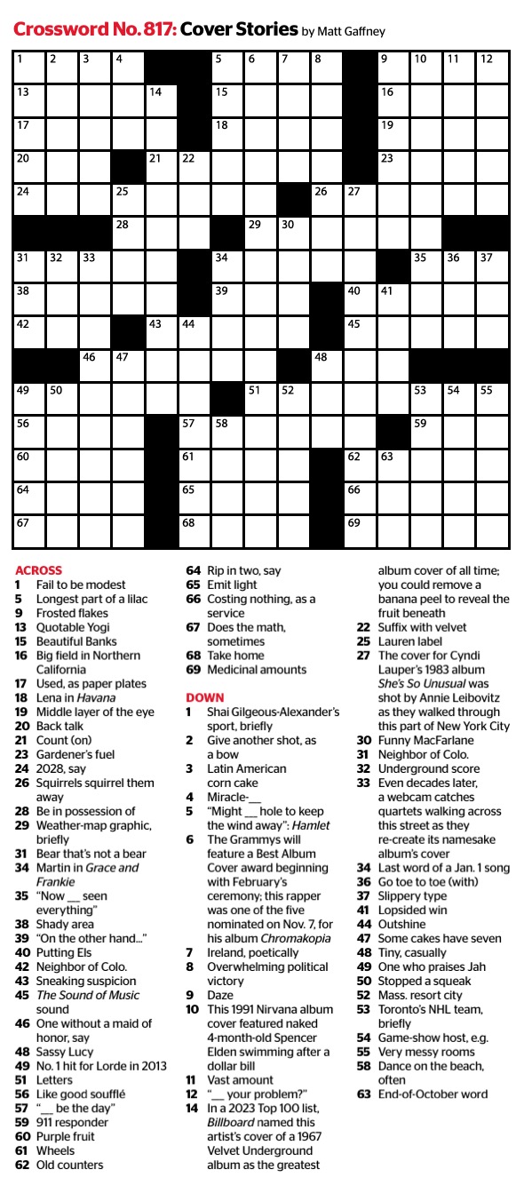 The Week magazine crossword puzzle for Nov. 21, 2025.