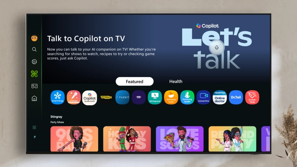 Microsoft Copilot AI assistant on a Samsung TV