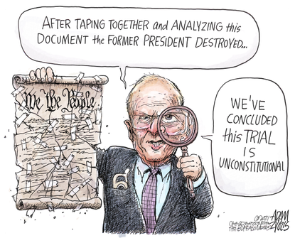 Political Cartoon U.S. trump impeachment constitution