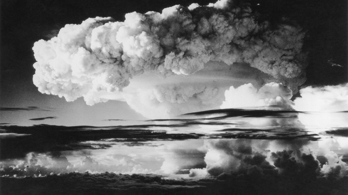 On April 1, 1954, he first H-bomb explosion went off at Eniwetok Atoll in the Pacific.