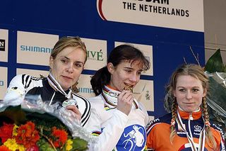 Vos won her first elite world title as an 18-year-old