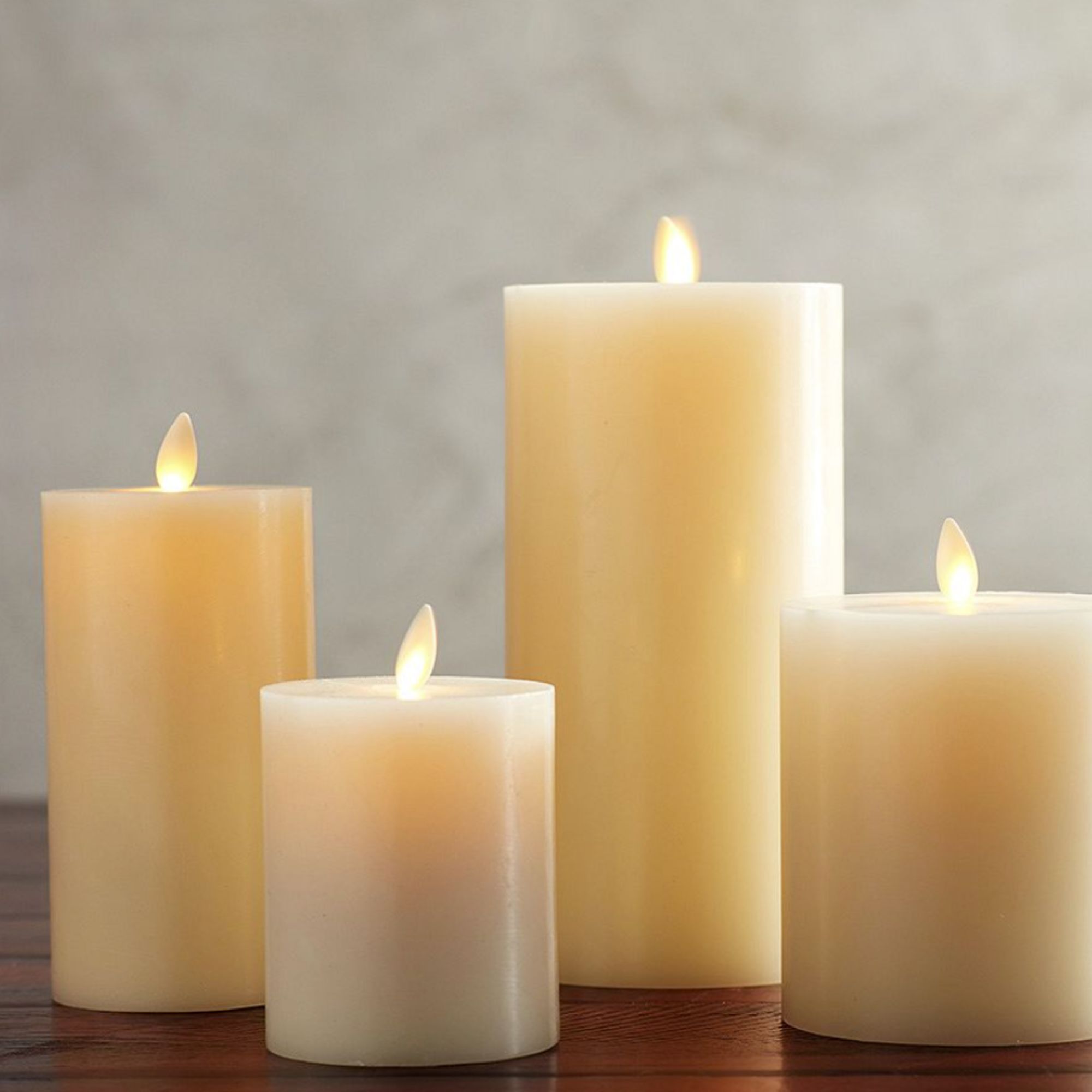 Group of LED pillar candles