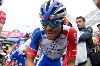 Thibaut Pinot shows the pain of his efforts after stage 20 at the Giro d'Italia