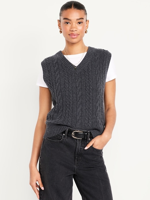Wool hybrid cable braided vest
