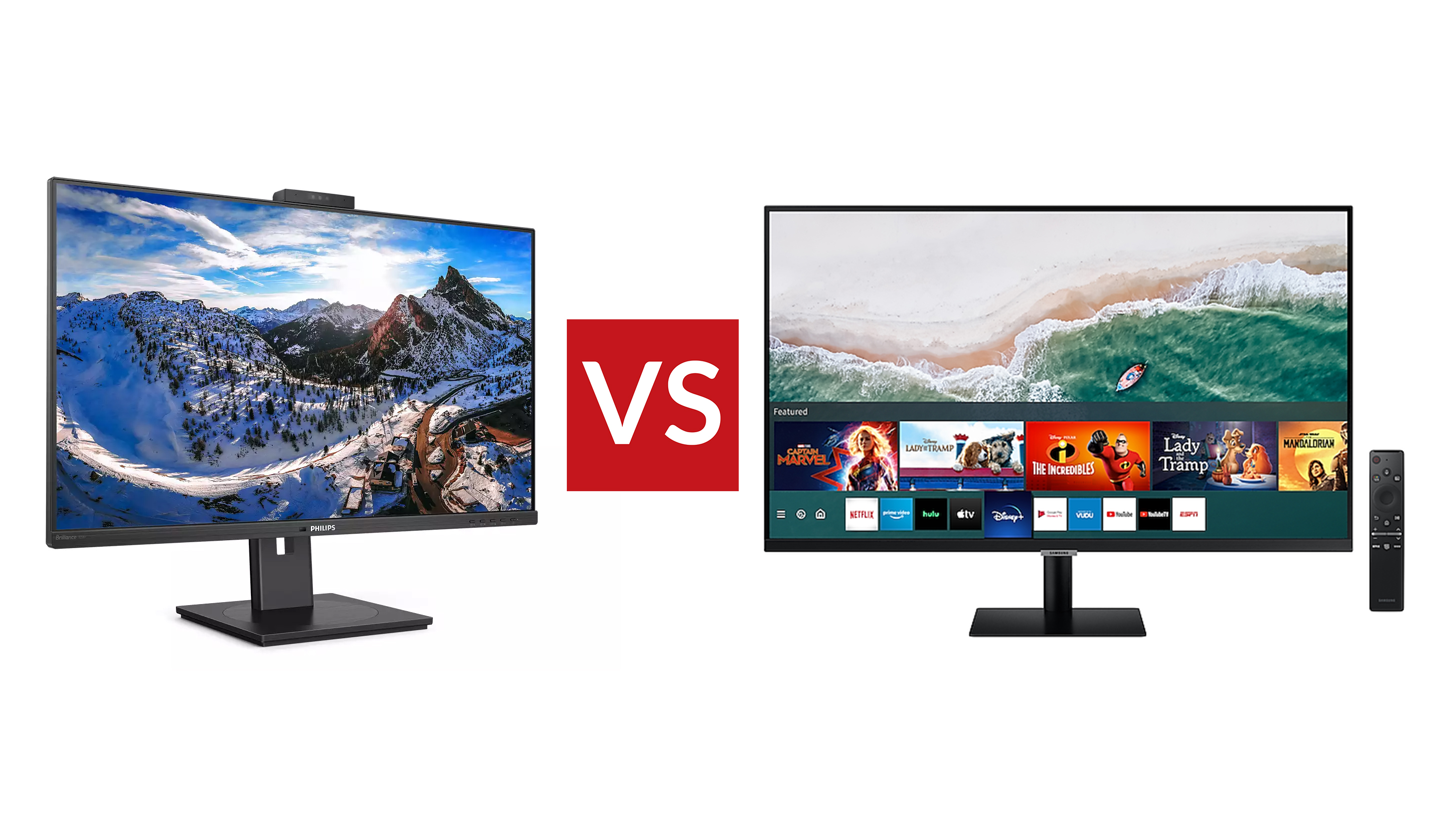 completely Messenger quarter Philips 329P1H vs Samsung M70A Smart Monitor: Which 4K monitor is for you?  | T3