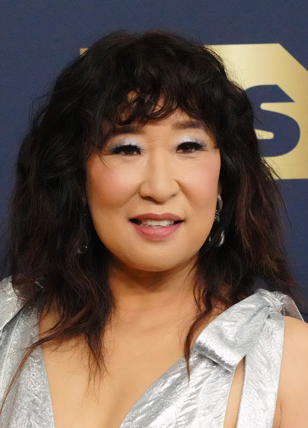 Sandra Oh attends the 28th Annual Screen Actors Guild Awards at Barker Hangar on February 27, 2022 in Santa Monica, California
