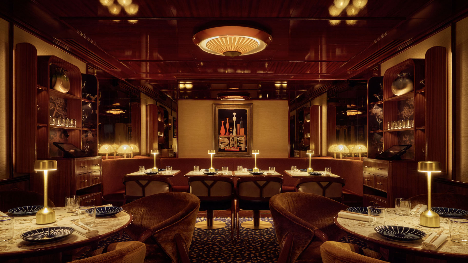 A photo inside Bar Des Pres in Mayfair. 