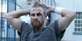 oliver queen in prison arrow season 6 the cw stephen amell
