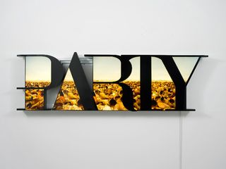 'Party', 2013, is fashioned from an LED-lit lightbox