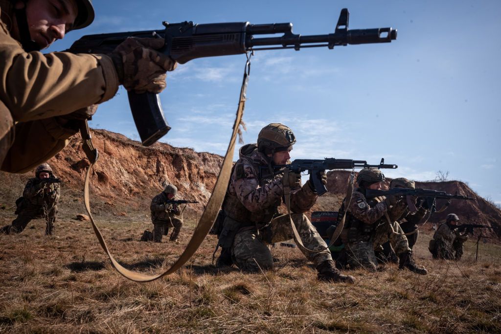 Ukrainian soldiers conduct combat drills as the war between Russia and Ukraine continues in Donetsk Oblast, Ukraine