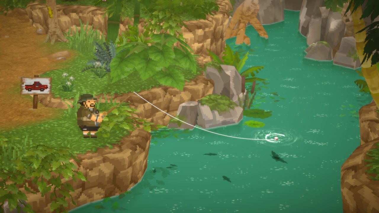 Dave fishing in a pond