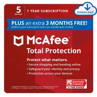 McAfee Total Protection Family | 1 an | 10 appareils | 109,95 &euro; 54,97 &euro;