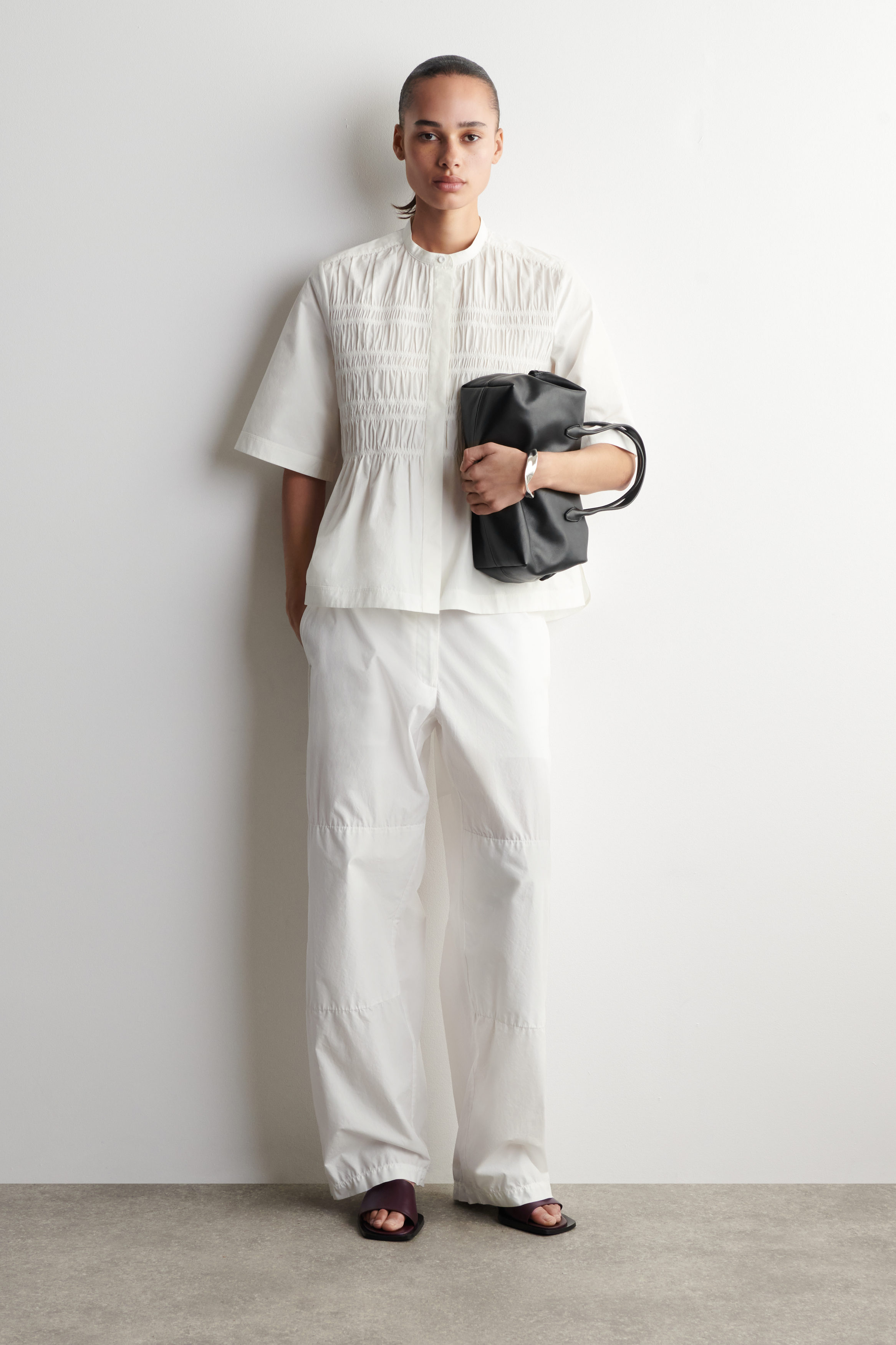 Ruched Cotton Blouse