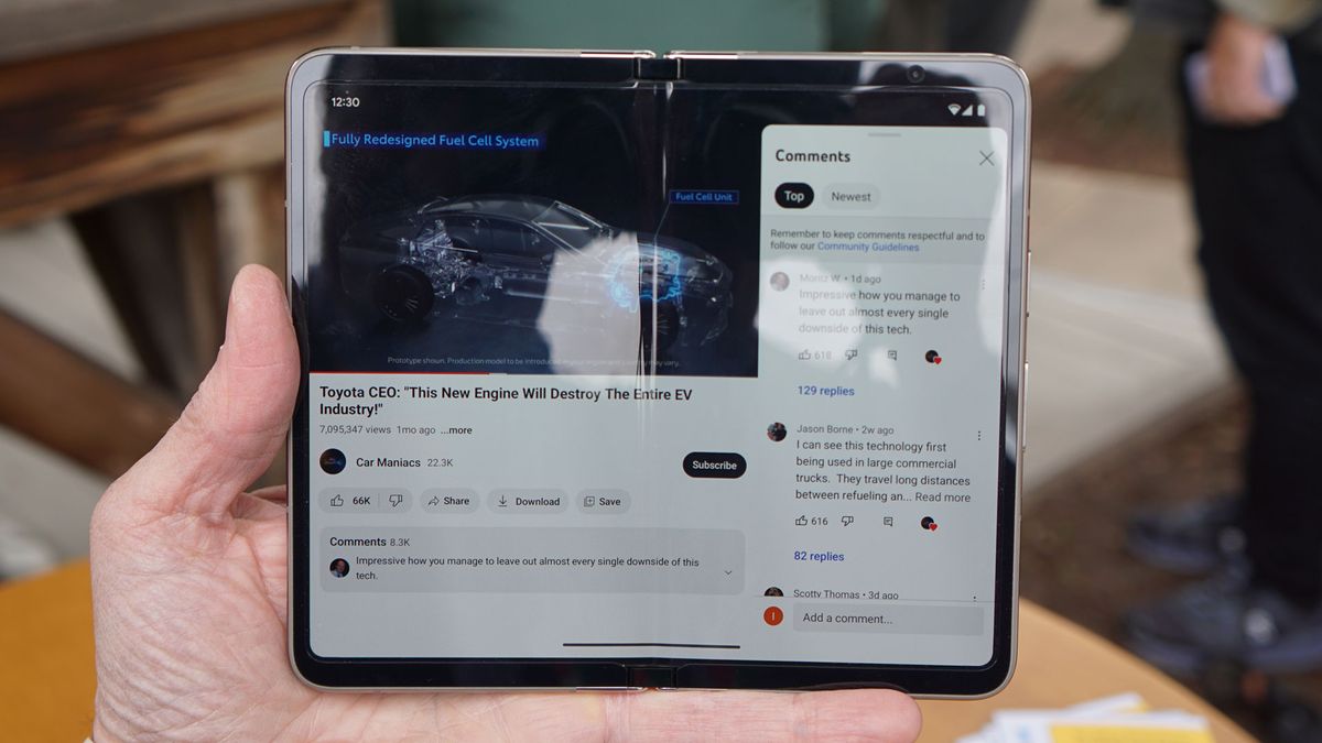 Google Pixel Fold screen unfolded