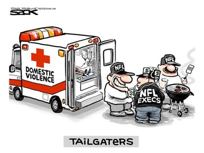 Editorial cartoon sports NFL