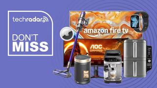 Collage of tech from the latest Amazon UK sale, including TVs, appliances, vacuums, smartwatches, and more