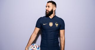 Karim Benzema of France poses during the official FIFA World Cup Qatar 2022 portrait session on November 17, 2022 in Doha, Qatar.