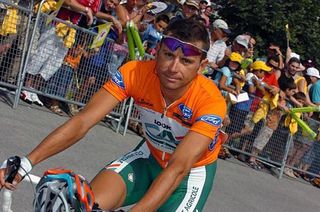 Pietro Caucchioli (Credit Agricole) in the mountains jersey