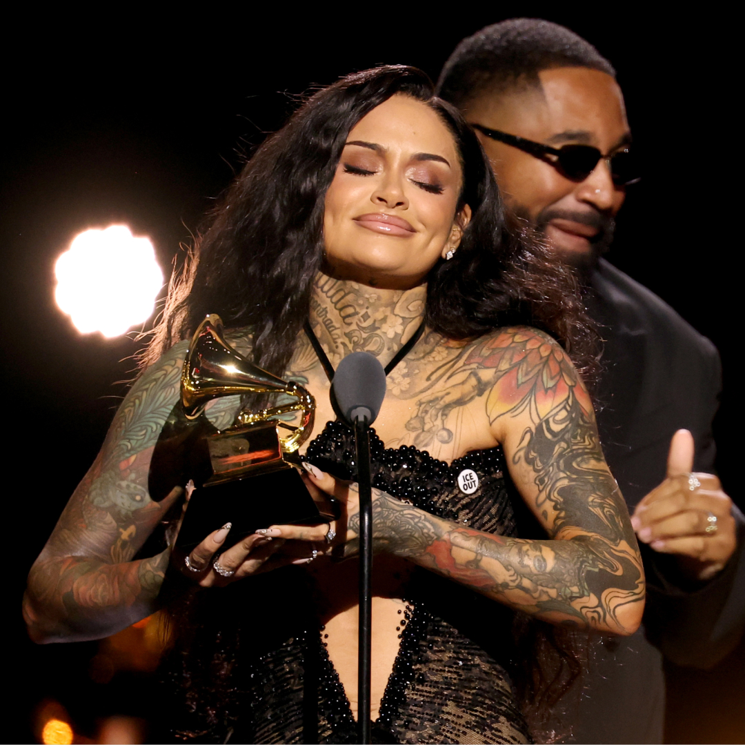Kehlani accepts the Best R&amp;B Performance award for "Folded" onstage during the 68th GRAMMY Awards Premiere Ceremony at Peacock Theater on February 01, 2026 in Los Angeles, California. 