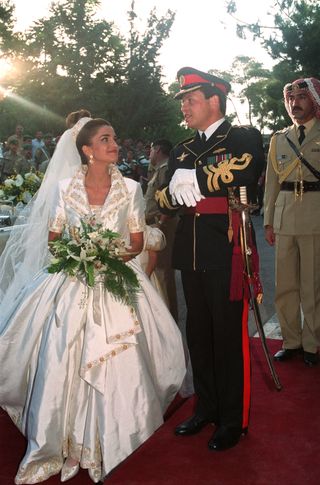 Queen Rania on her wedding day in 1993