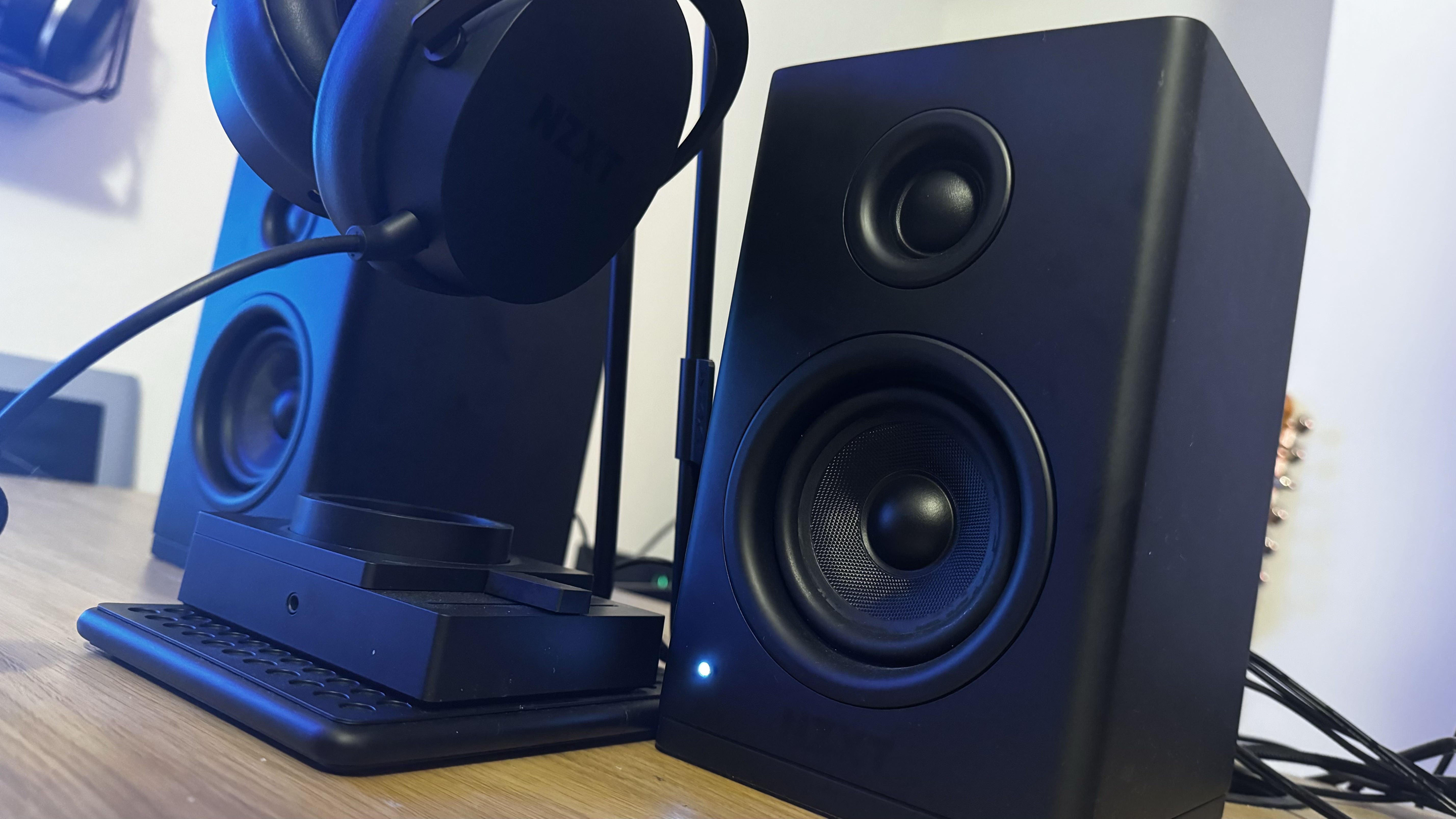 The NZXT Relay speakers, stand and headset combo