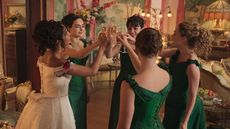 Kristine Frøseth, Alisha Boe, Josie Totah, Aubri Ibrag and Imogen Waterhouse in The Buccaneers