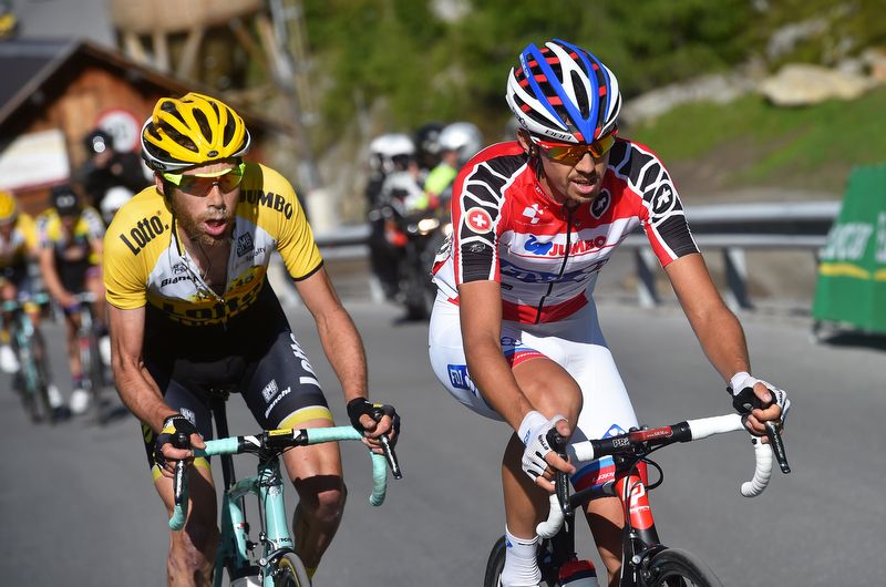 Steve Morabito (FDJ) with Laurens ten Dam (LottoNL-Jumbo)