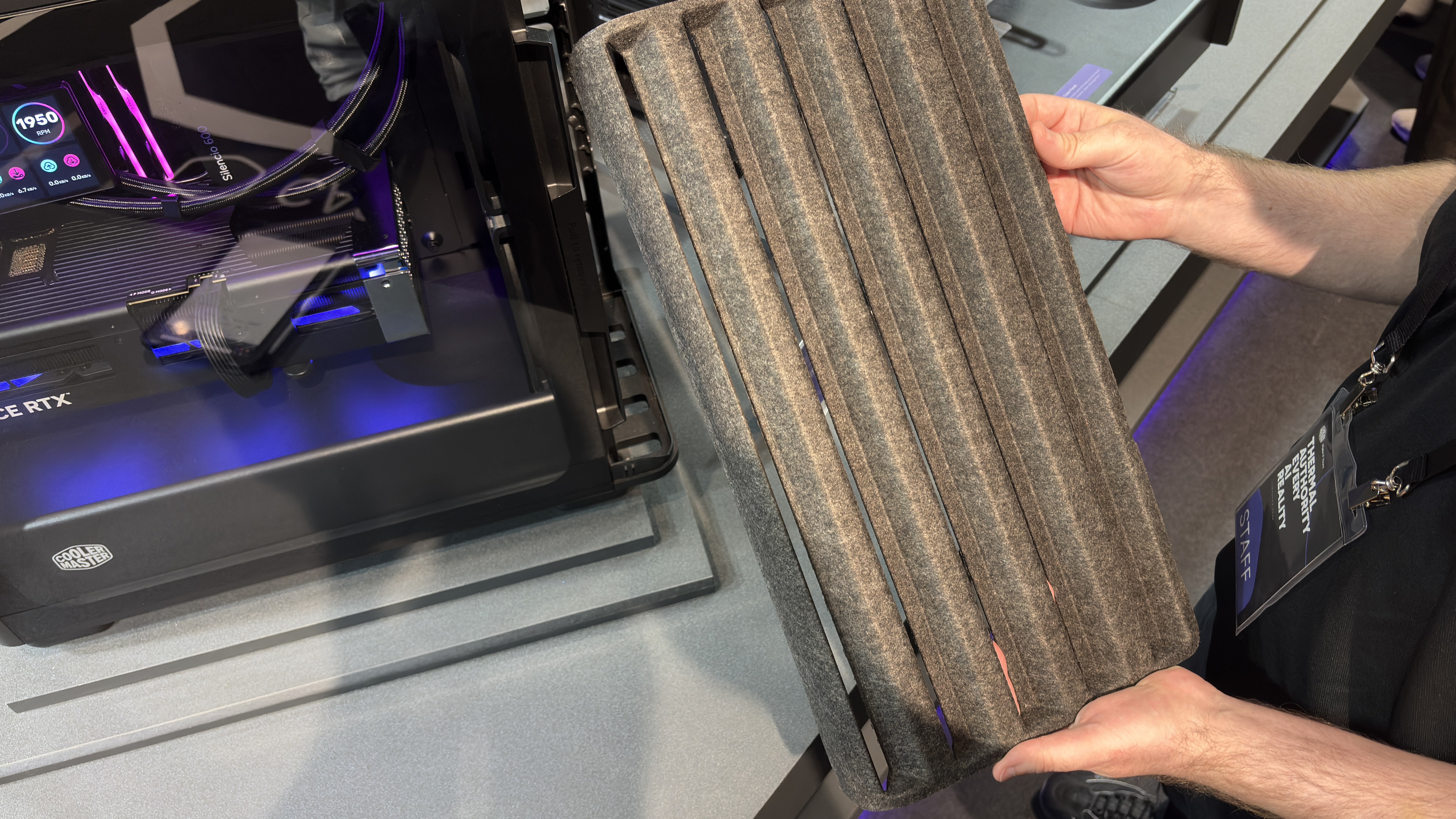 Cooler Master's new case products on display at its HQ during Computex 2026.